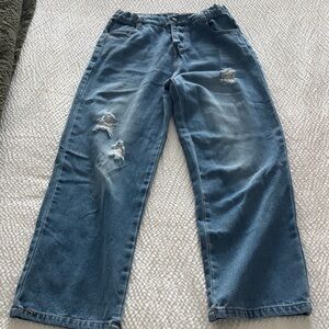 Girls Distressed Blue Jeans